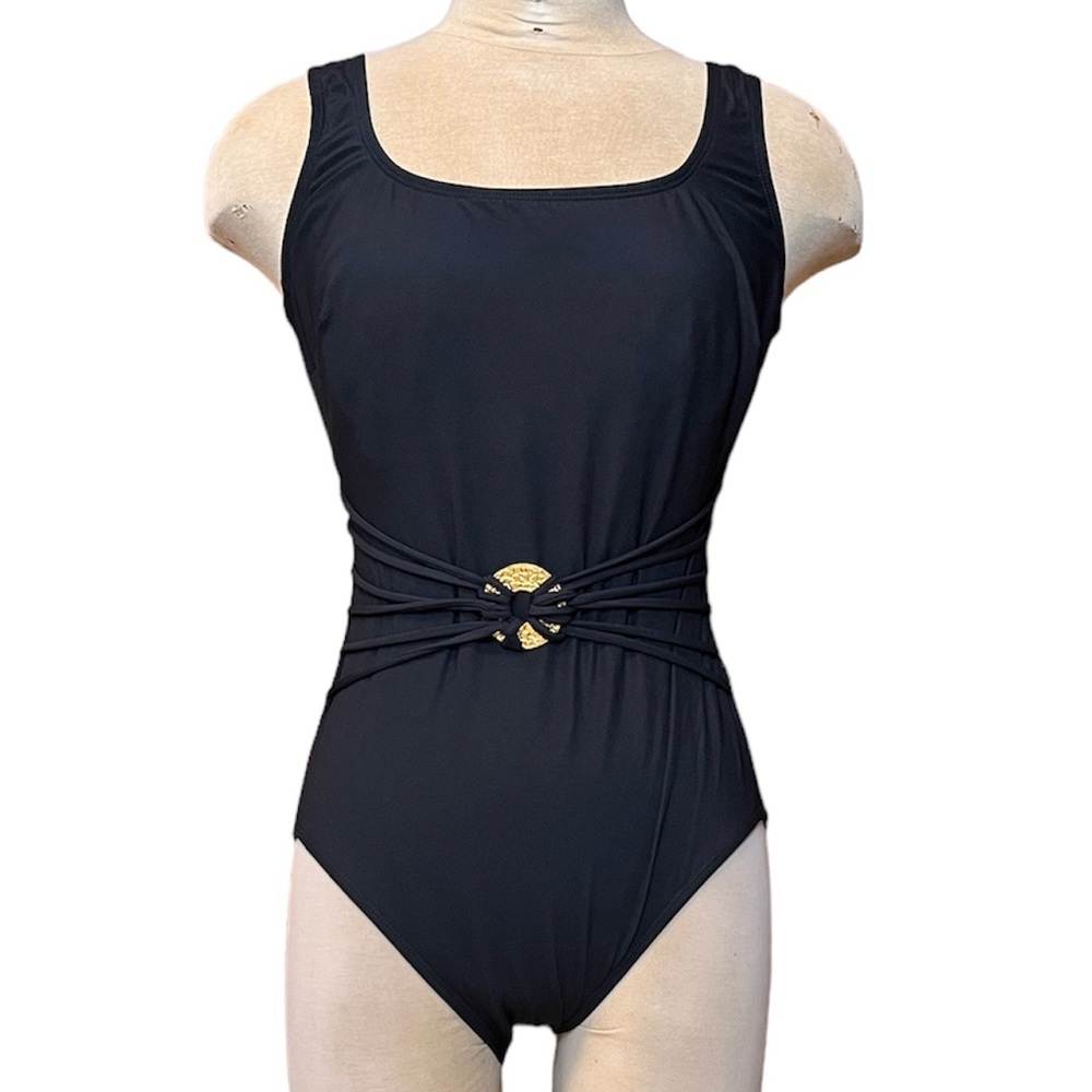 Vintage Longitude Swimsuit Black One Piece 10